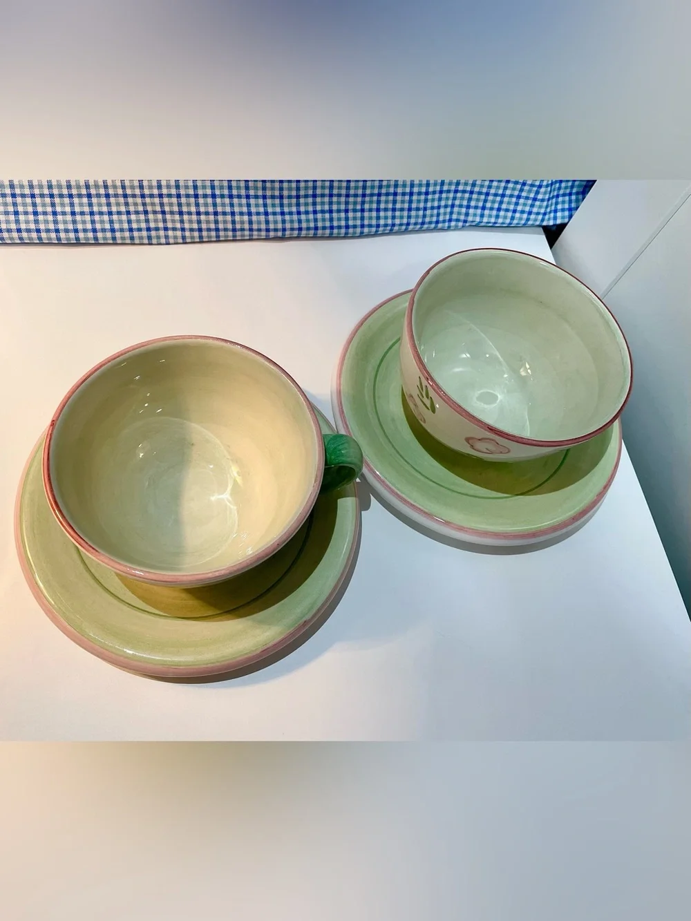 Bella Ceramica “Pastis” Tea Set – 2 Teacups & 2 Saucers | Hand-Painted